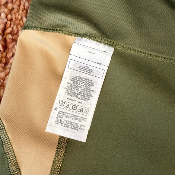 Adidas Green and Tan Color Block Leggings - Picture 6 of 9